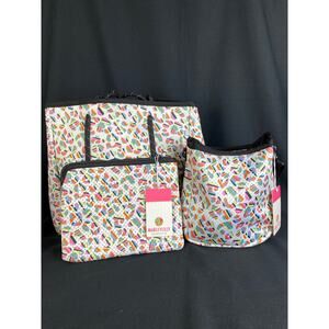 MARLEYLILLY TRAVEL SET Neoprene Tote Crossbody Pouch Multicolor Bundle